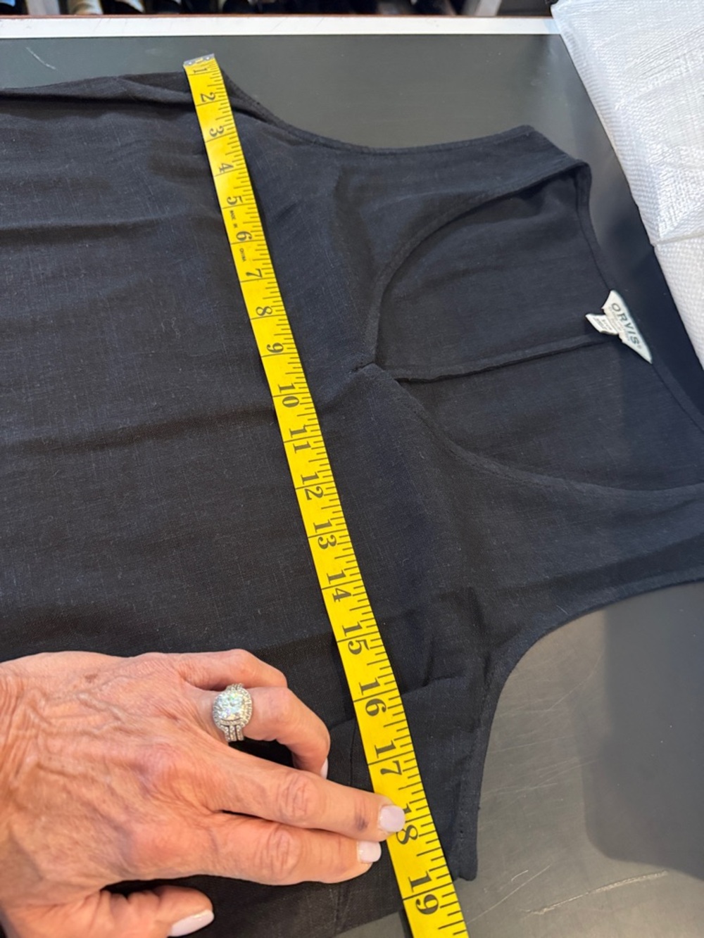 Orvis Linen Dress With Pockets Black - Picture 5 of 8